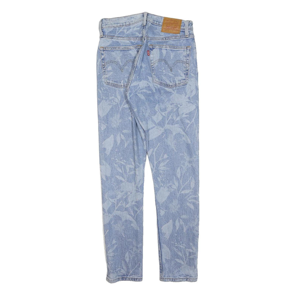LEVI'S 501 Womens Jeans Blue Regular Straight Denim Light W28 L28 Floral Print