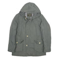 WOOLRICH Womens Green Outdoor Jacket L Nylon Plain Hooded Zip Pocket Relaxed Fit