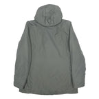 WOOLRICH Womens Green Outdoor Jacket L Nylon Plain Hooded Zip Pocket Relaxed Fit
