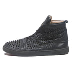 CHRISTIAN LOUBOUTIN Pik Pik Mens Lace-Up Trainers Black Leather UK 9.5 Studded