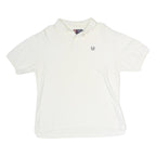 CHAPS Womens White Short Sleeve Plain Polo Shirt M Cotton Classic Fit