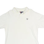 CHAPS Womens White Short Sleeve Plain Polo Shirt M Cotton Classic Fit