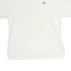 CHAPS Womens White Short Sleeve Plain Polo Shirt M Cotton Classic Fit