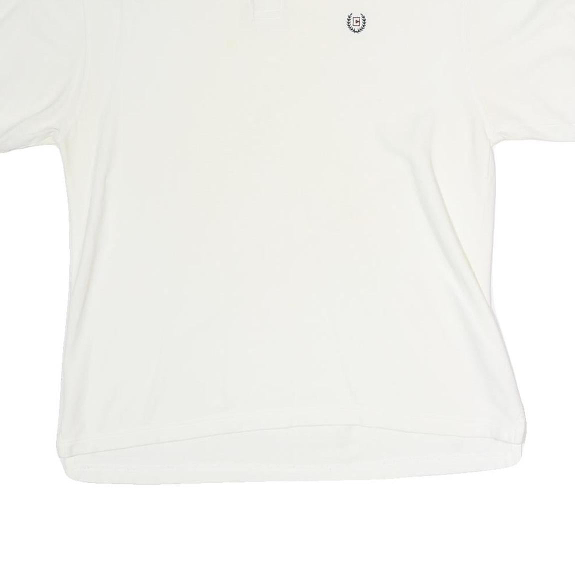 CHAPS Womens White Short Sleeve Plain Polo Shirt M Cotton Classic Fit