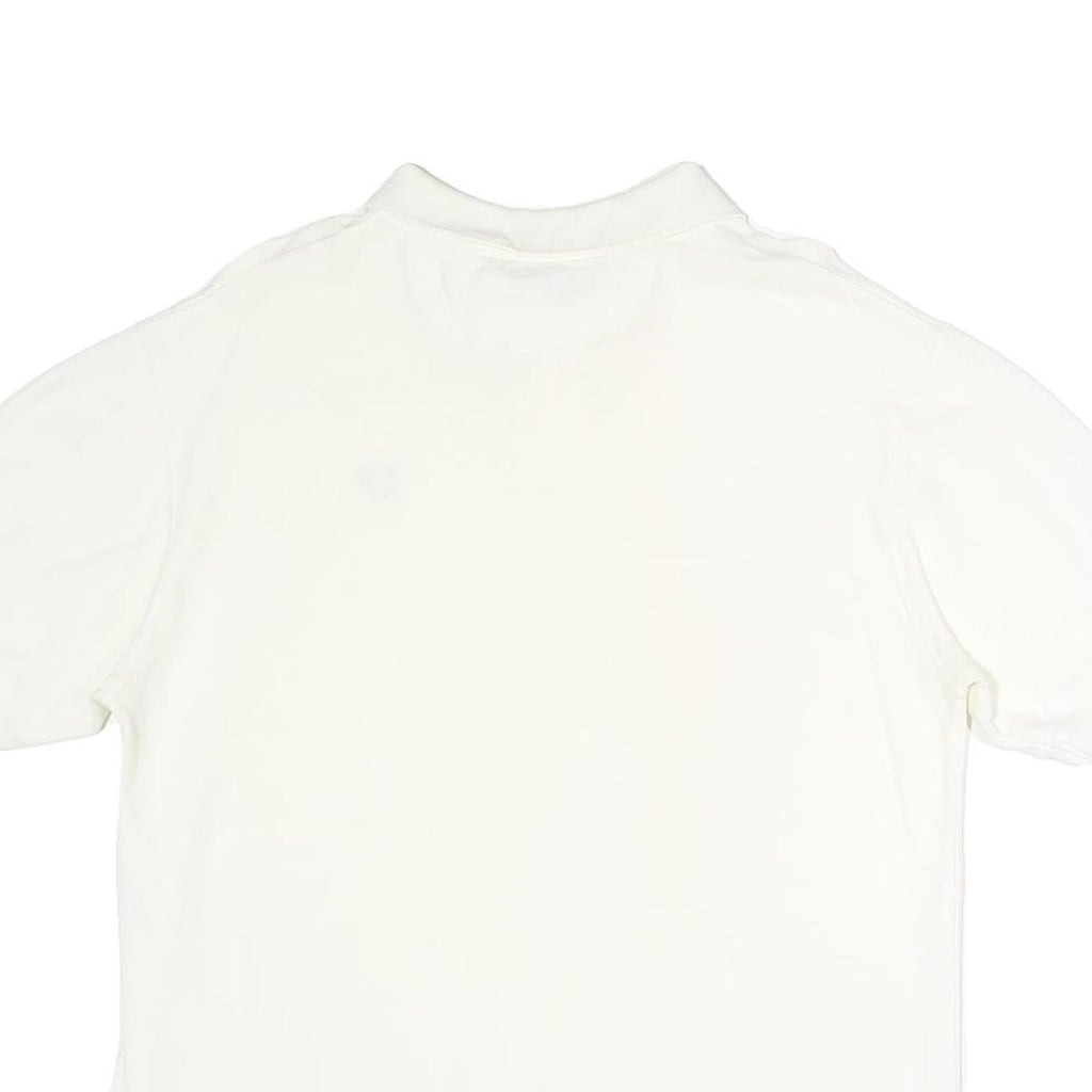 CHAPS Womens White Short Sleeve Plain Polo Shirt M Cotton Classic Fit