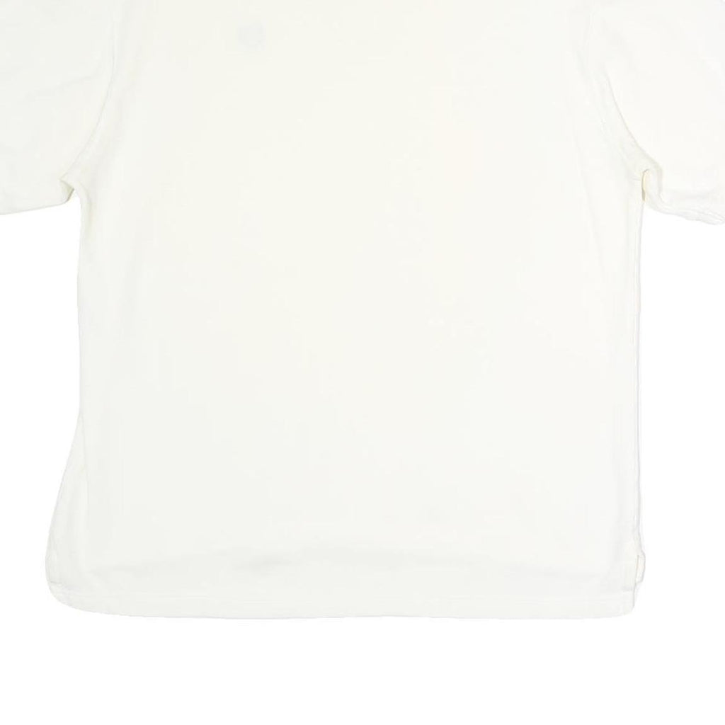 CHAPS Womens White Short Sleeve Plain Polo Shirt M Cotton Classic Fit