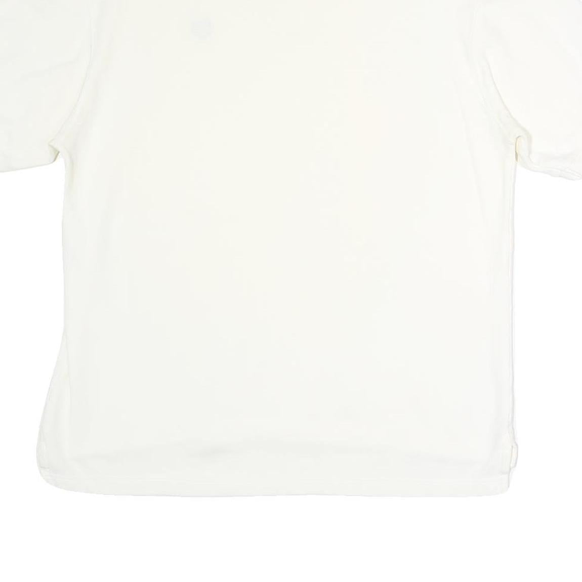 CHAPS Womens White Short Sleeve Plain Polo Shirt M Cotton Classic Fit