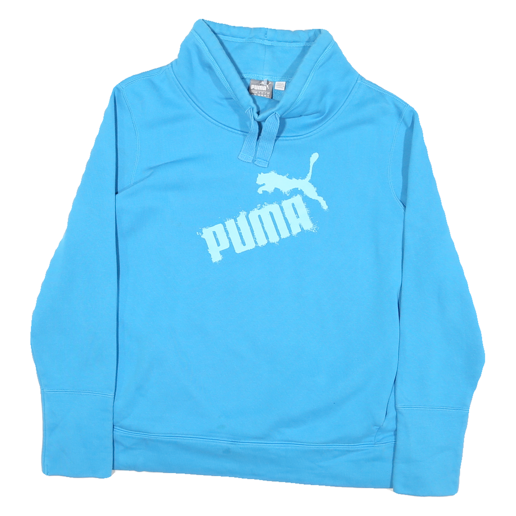 PUMA Mens Blue Crew Neck XL Cotton Blend Sweatshirt Pullover Logo Print