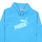 PUMA Mens Blue Crew Neck XL Cotton Blend Sweatshirt Pullover Logo Print