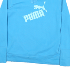PUMA Mens Blue Crew Neck XL Cotton Blend Sweatshirt Pullover Logo Print