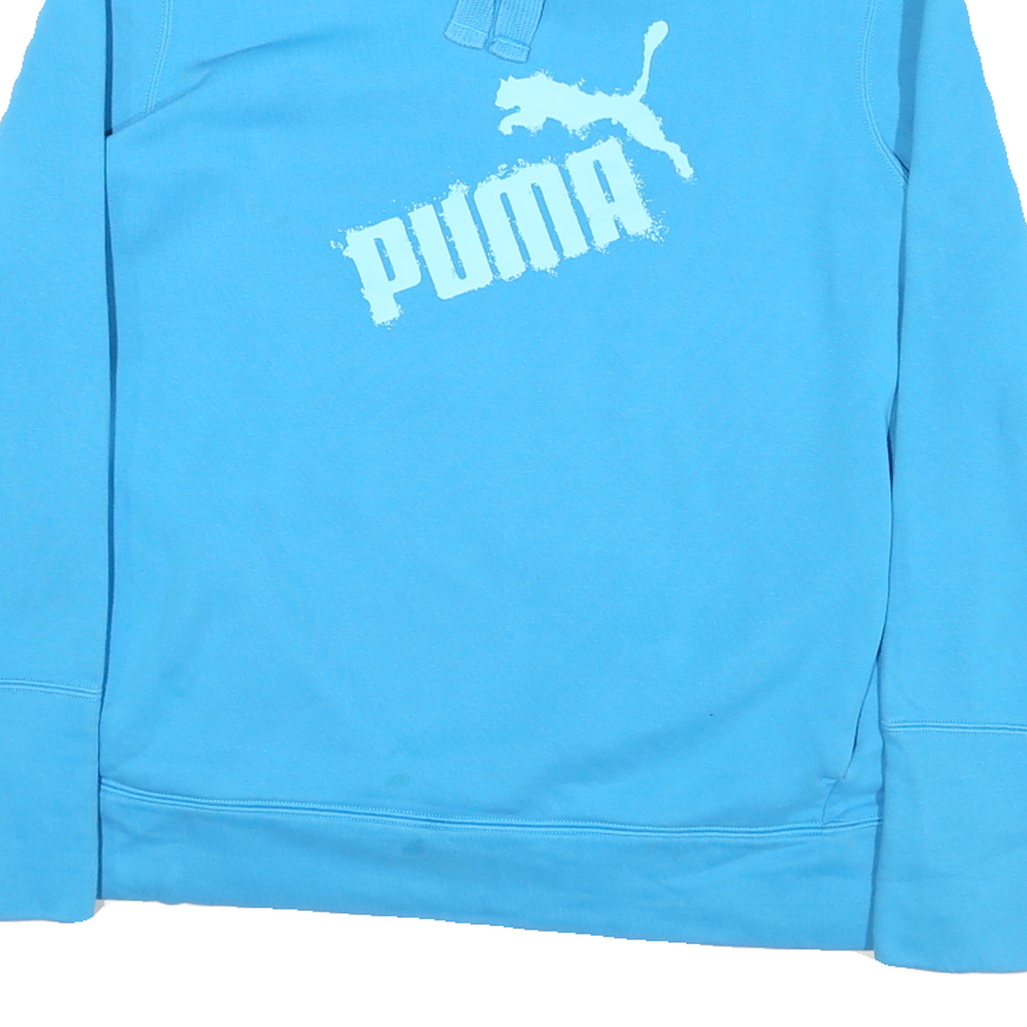 PUMA Mens Blue Crew Neck XL Cotton Blend Sweatshirt Pullover Logo Print