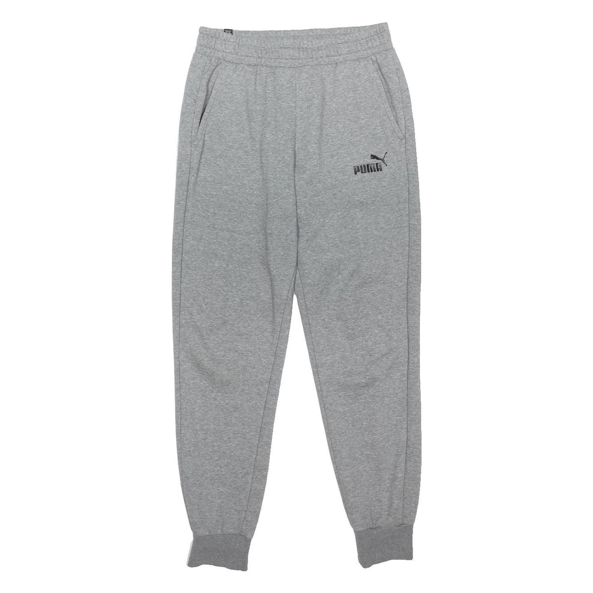 PUMA Mens Joggers Grey M W28 L30 Cotton Blend Regular Tapered Fit Casual Wear