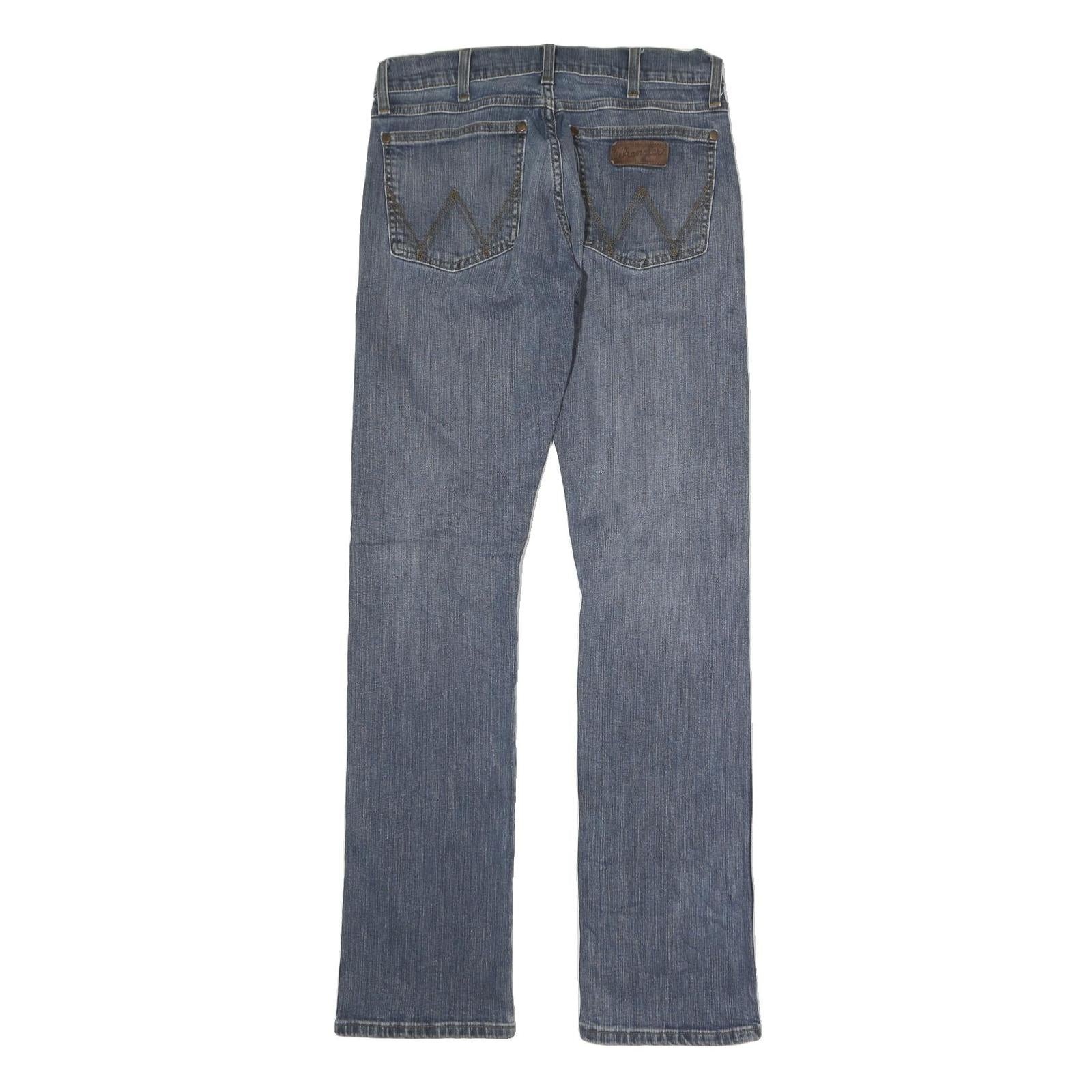 WRANGLER Mens Slim Blue Denim Jeans W30 L30 Classic Zip Closure