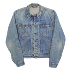 WRANGLER Mens Blue Denim Jacket S Cotton Button Closure Classic Point Collar