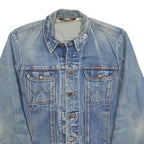 WRANGLER Mens Blue Denim Jacket S Cotton Button Closure Classic Point Collar