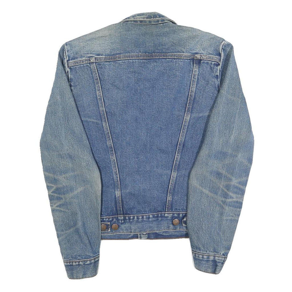 WRANGLER Mens Blue Denim Jacket S Cotton Button Closure Classic Point Collar