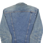 WRANGLER Mens Blue Denim Jacket S Cotton Button Closure Classic Point Collar