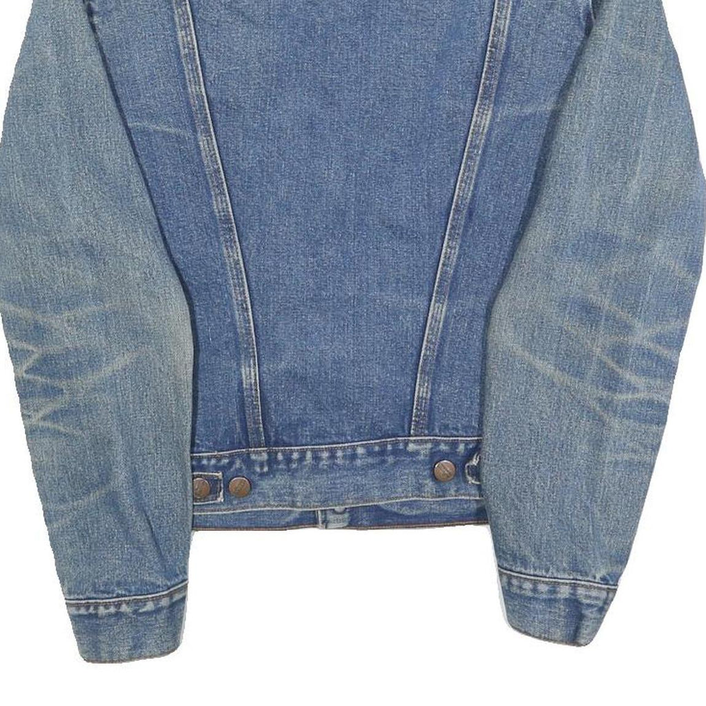 WRANGLER Mens Blue Denim Jacket S Cotton Button Closure Classic Point Collar