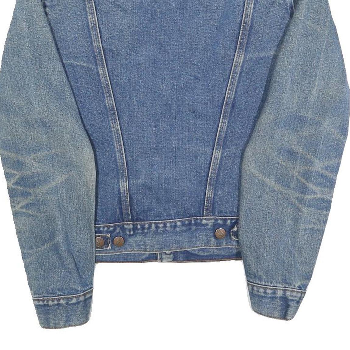 WRANGLER Mens Blue Denim Jacket S Cotton Button Closure Classic Point Collar