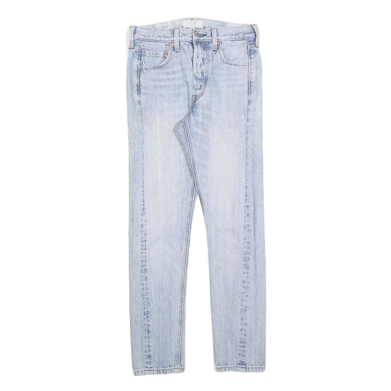 LEVI'S Womens 501S Jeans Slim Skinny Denim Light Wash W26 L30 Classic Button Fly