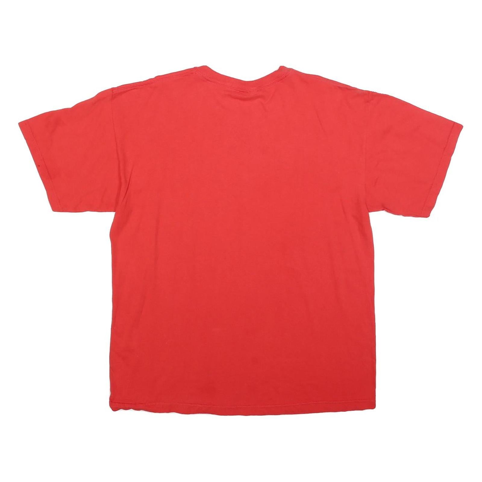 GILDAN Mens Red Ball State Graphic T-Shirt L Short Sleeve Crew Neck Cotton Blend