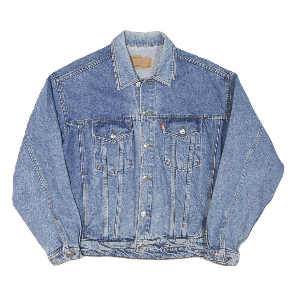 LEVI'S Mens Blue Denim Jacket L Cotton Blend Classic Button Fastening Casual