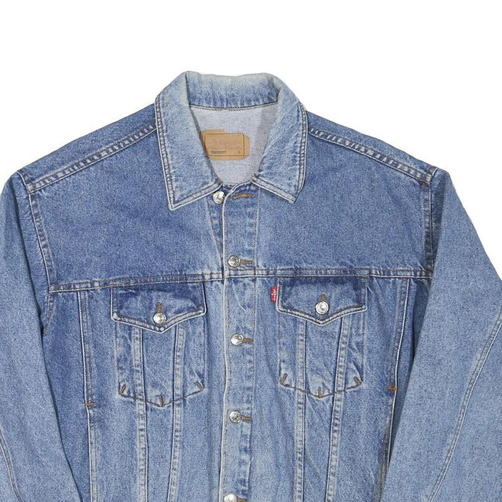 LEVI'S Mens Blue Denim Jacket L Cotton Blend Classic Button Fastening Casual