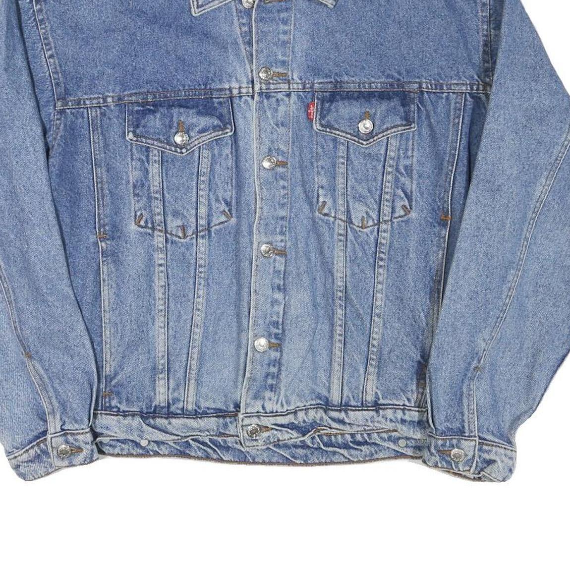 LEVI'S Mens Blue Denim Jacket L Cotton Blend Classic Button Fastening Casual