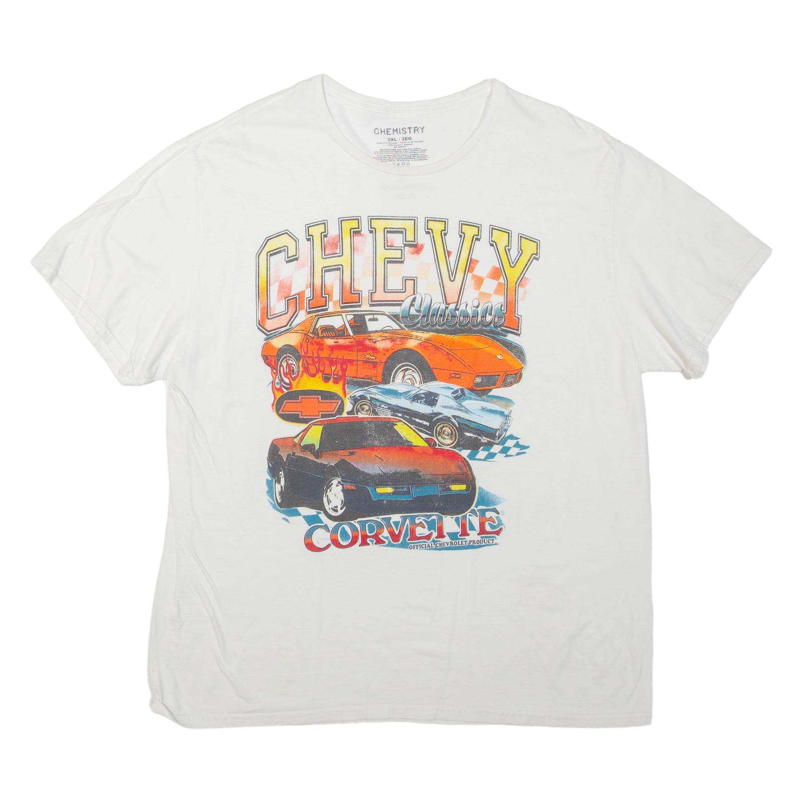 CHEMISTRY Corvette Mens T-Shirt White 2XL