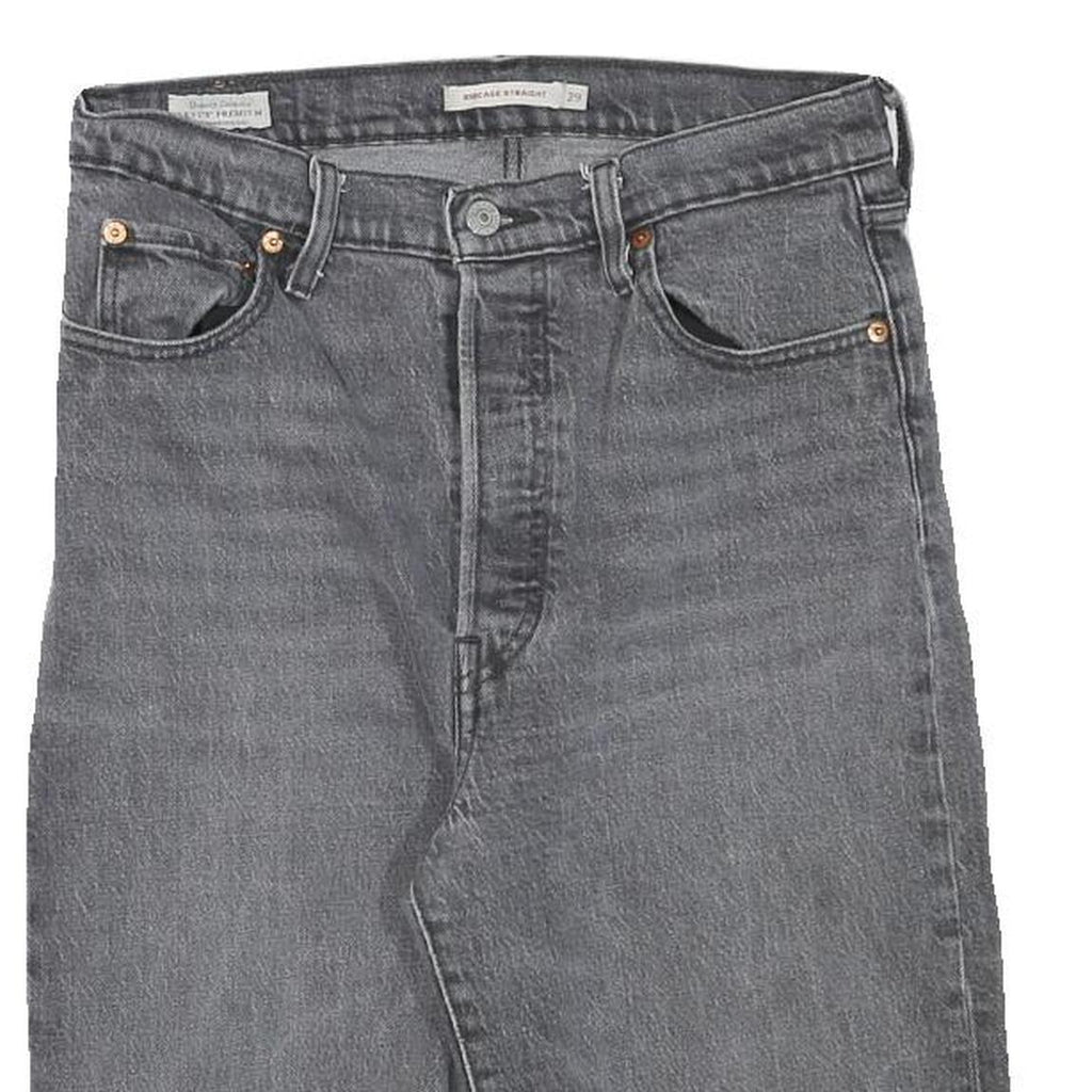 LEVIS Womens Shorts Grey Denim M W29 Raw Hem Classic Fit Casual