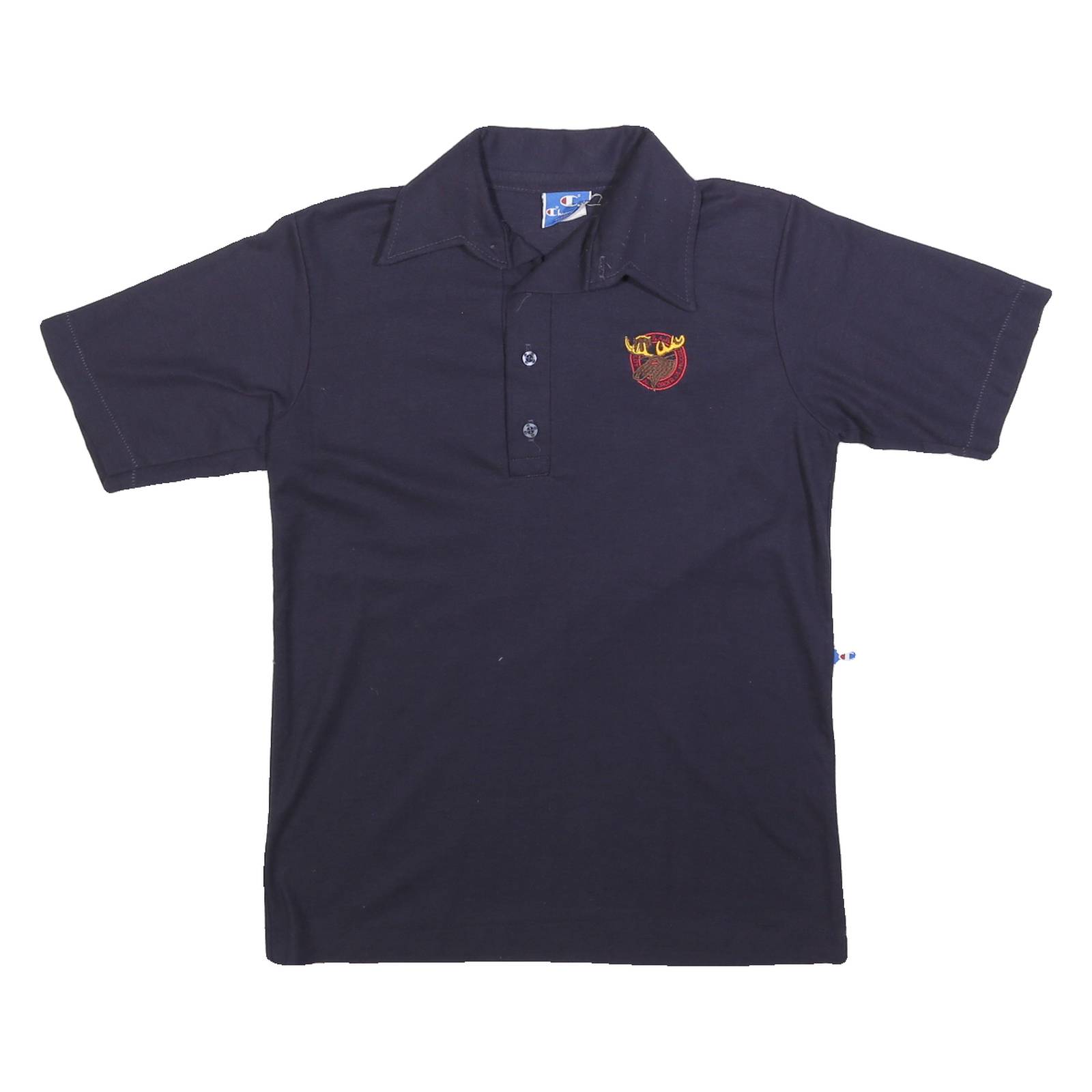 CHAMPION Mens Navy Blue Polo Shirt M Cotton Blend Classic Embroidered Logo