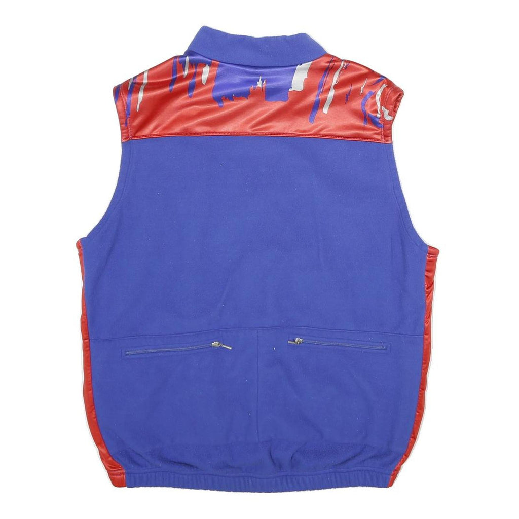 TZAMO Mens Red & Blue Sportswear Polyester Blend Zip Jacket L Athletic Plain