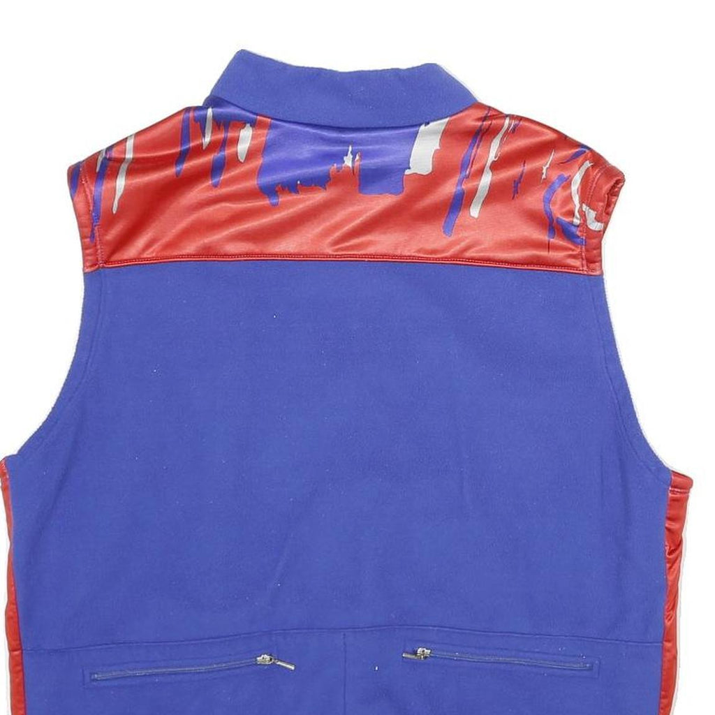 TZAMO Mens Red & Blue Sportswear Polyester Blend Zip Jacket L Athletic Plain