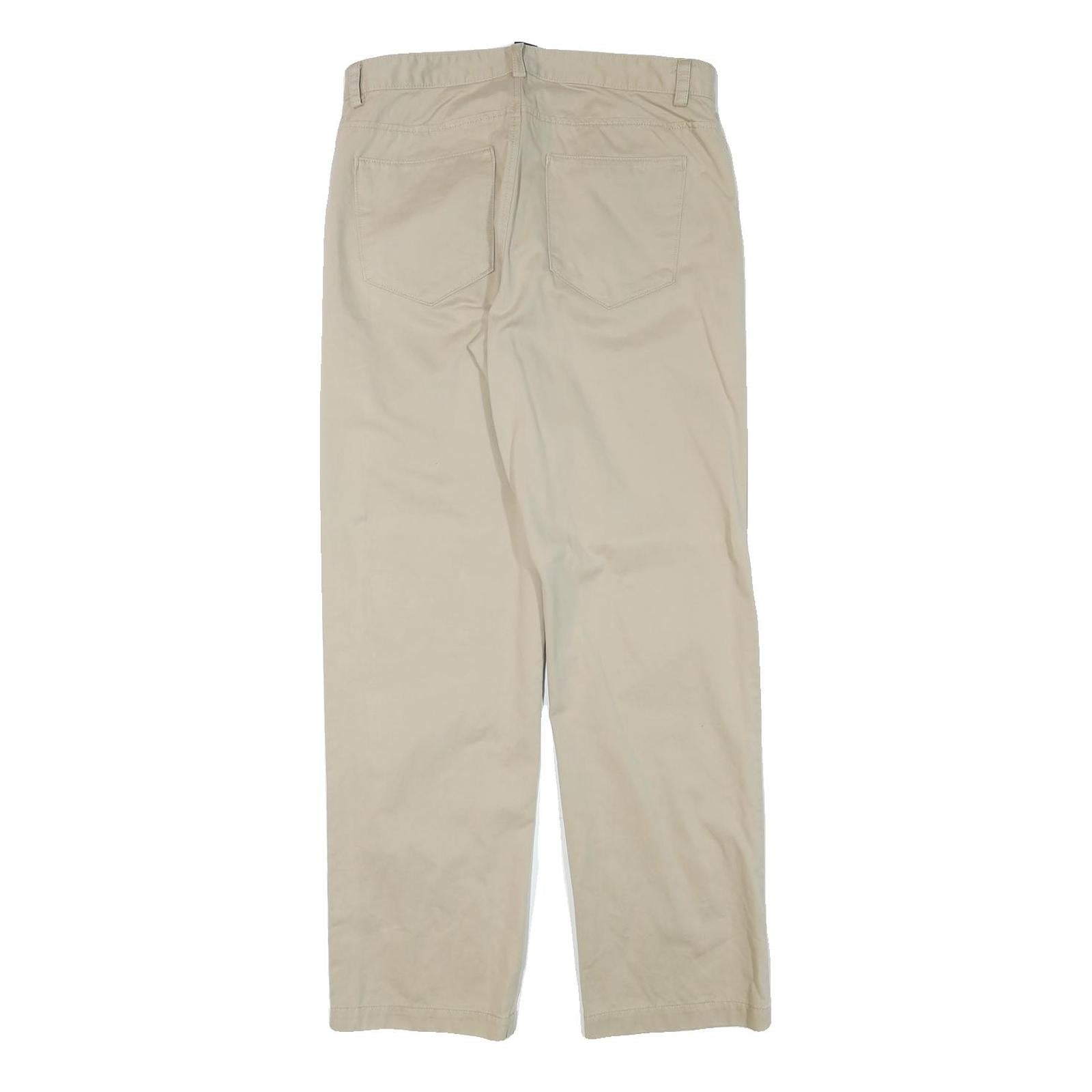CALVIN KLEIN JEANS Mens Cotton Blend Beige Regular Straight Trousers W32 L31
