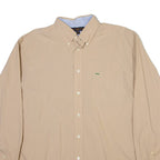 TOMMY HILFIGER Mens Shirt Beige Check Long Sleeve L