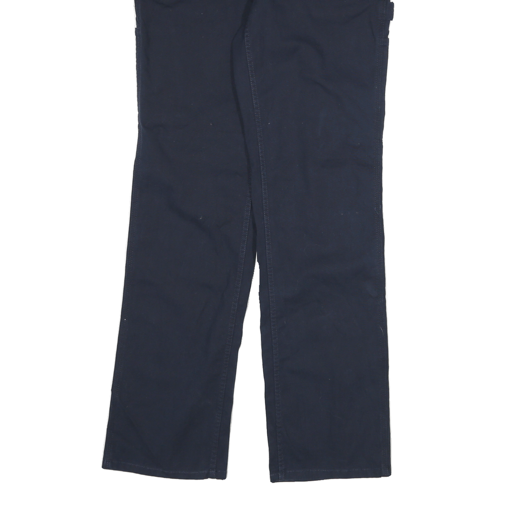 CARHARTT Womens Cotton Blend Navy Blue Loose Fit Straight Leg Trousers W28 L31