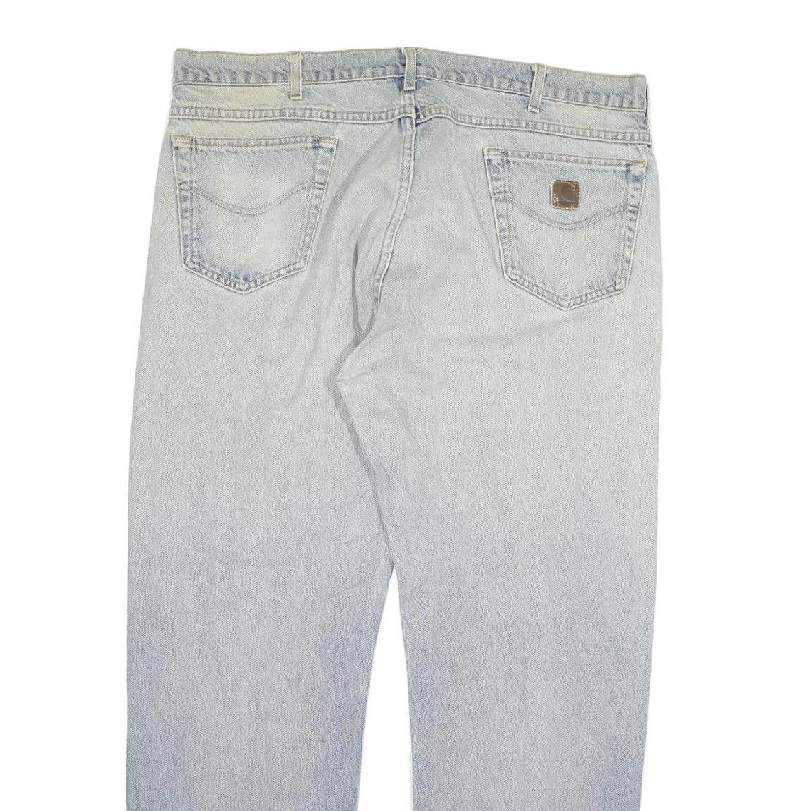 CARHARTT Mens Jeans Blue Regular Straight Denim Stone Wash W38 L30 Casual