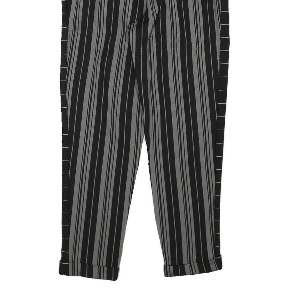 DKNY Womens Rayon Black & Grey Striped Relaxed Straight Trousers W31 L28
