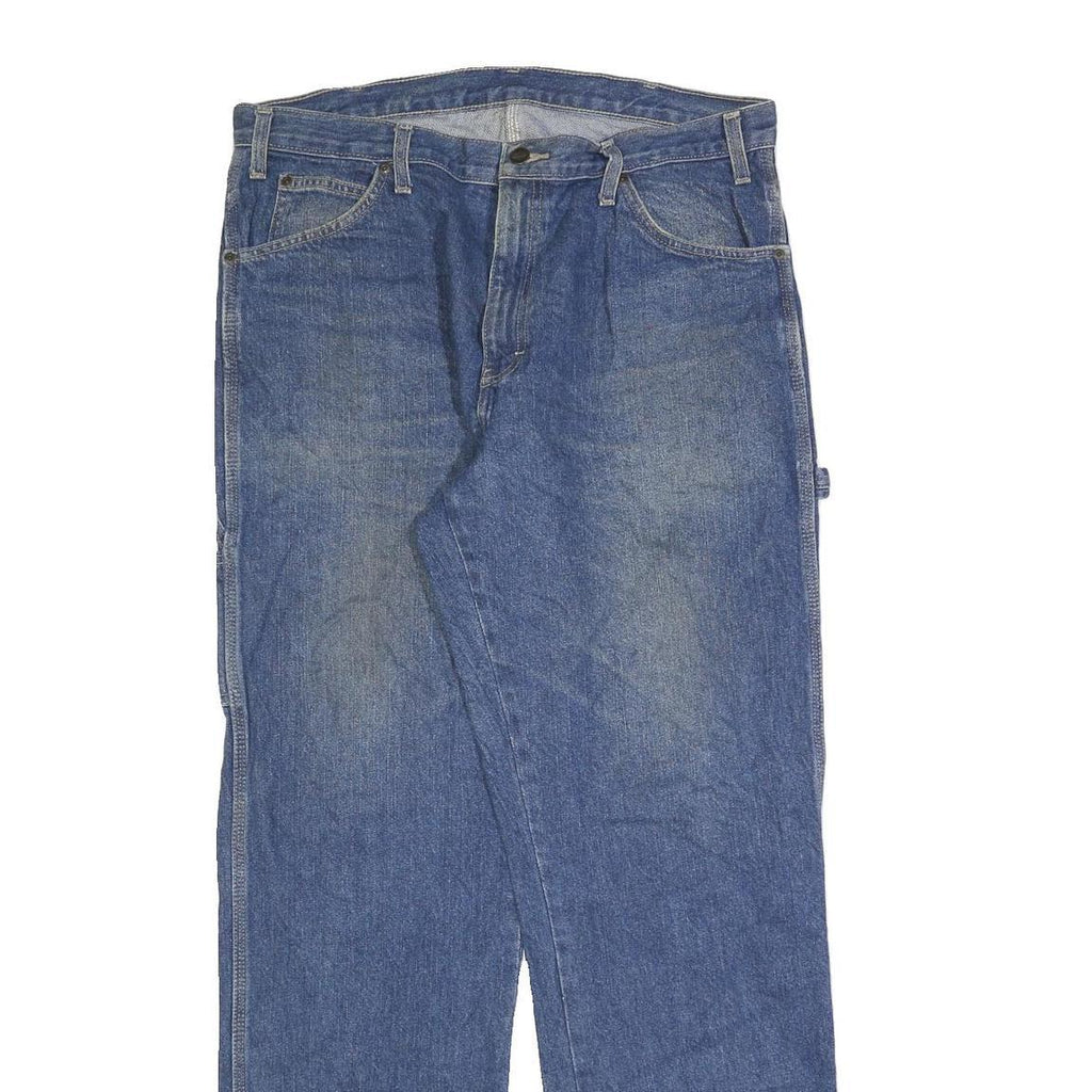 DICKIES Mens Regular Blue Denim Jeans W36 L34 Zip Cotton Blend Workwear