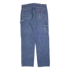 DICKIES Mens Regular Blue Denim Jeans W36 L34 Zip Cotton Blend Workwear