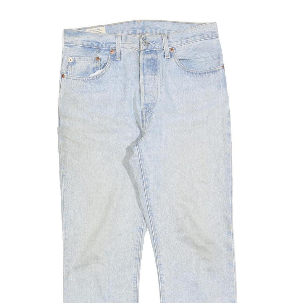 LEVI'S 501 BIG E Womens Jeans Blue Light Denim Regular Fit Straight Button W30