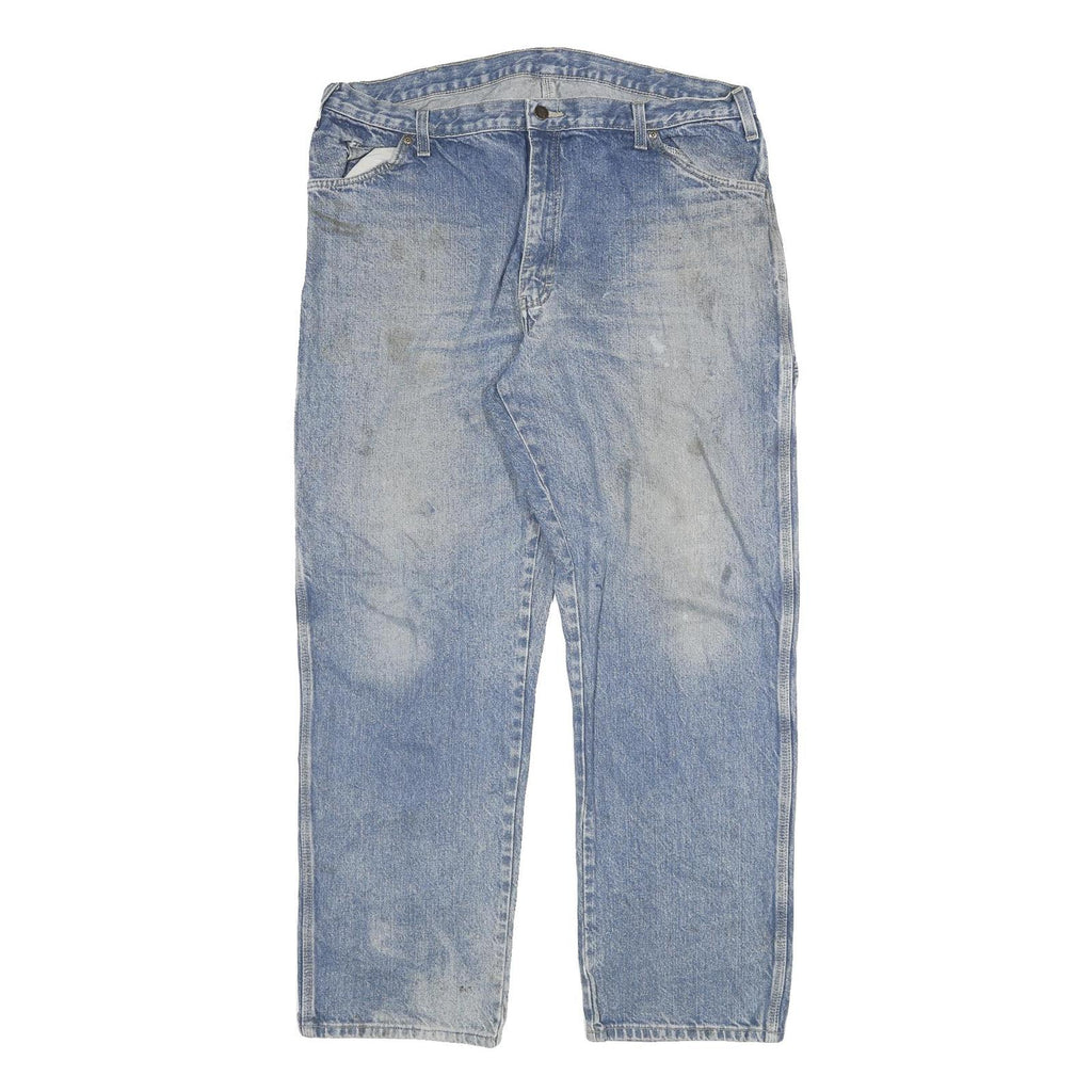 DICKIES Mens Regular Fit Workwear Blue Denim Jeans W38 L30 Zip Closure