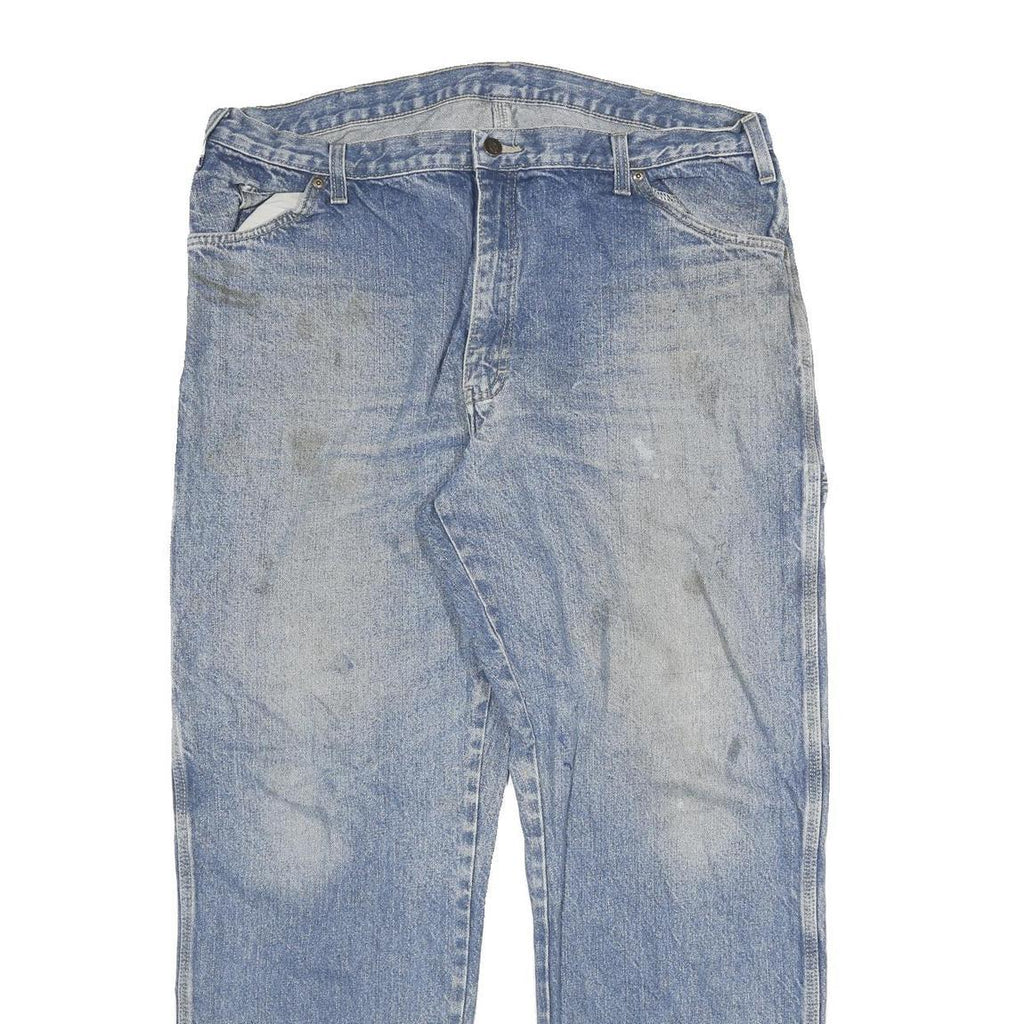DICKIES Mens Regular Fit Workwear Blue Denim Jeans W38 L30 Zip Closure