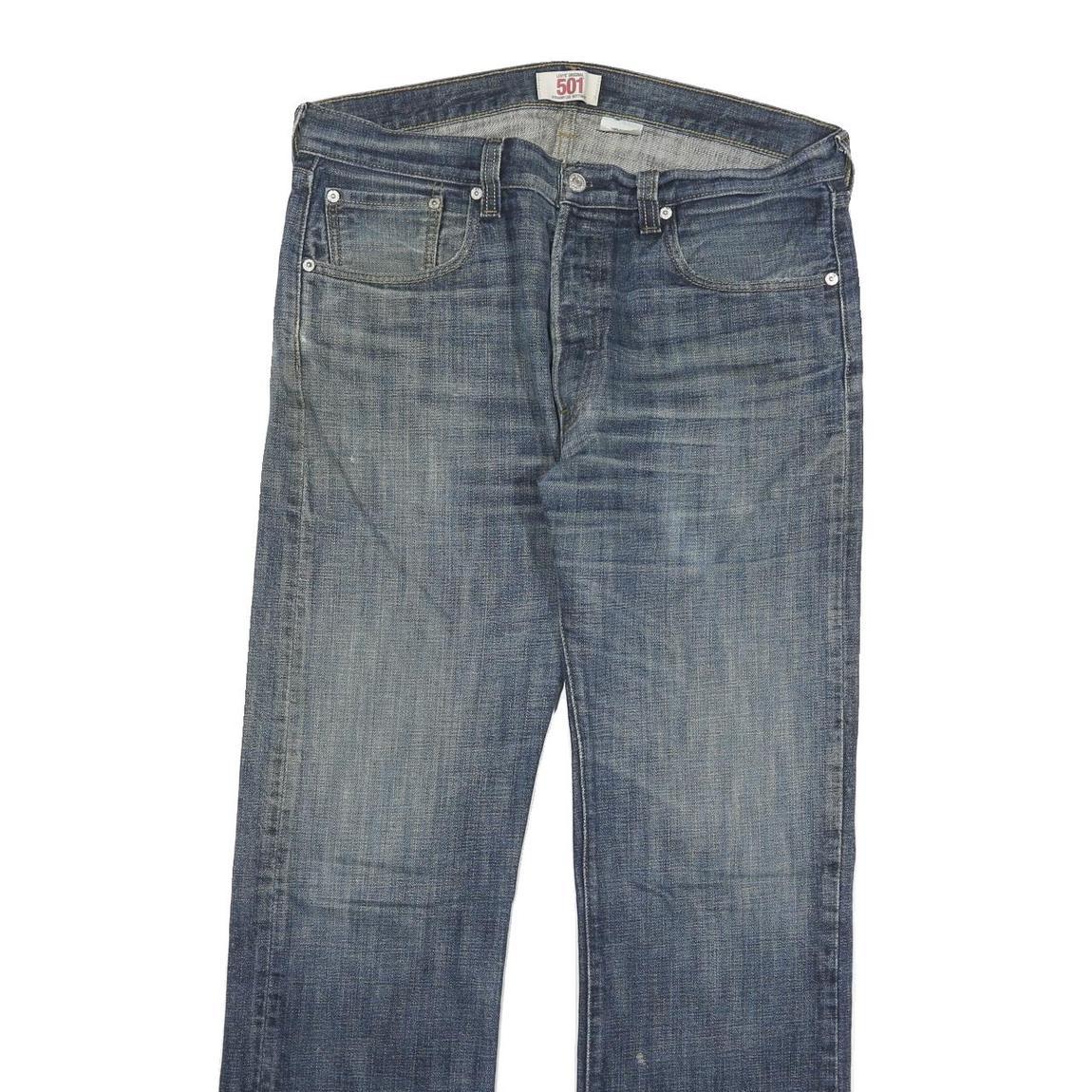 LEVI'S 501 Mens Jeans Blue Regular Straight Denim Medium W34 L31 Classic Button