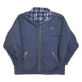 CIBYLL Mens Blue & White Check Reversible Jacket L Polyester Blend Zip
