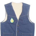 Na-churs Mens Sherpa Lined Denim Waistcoat Blue S