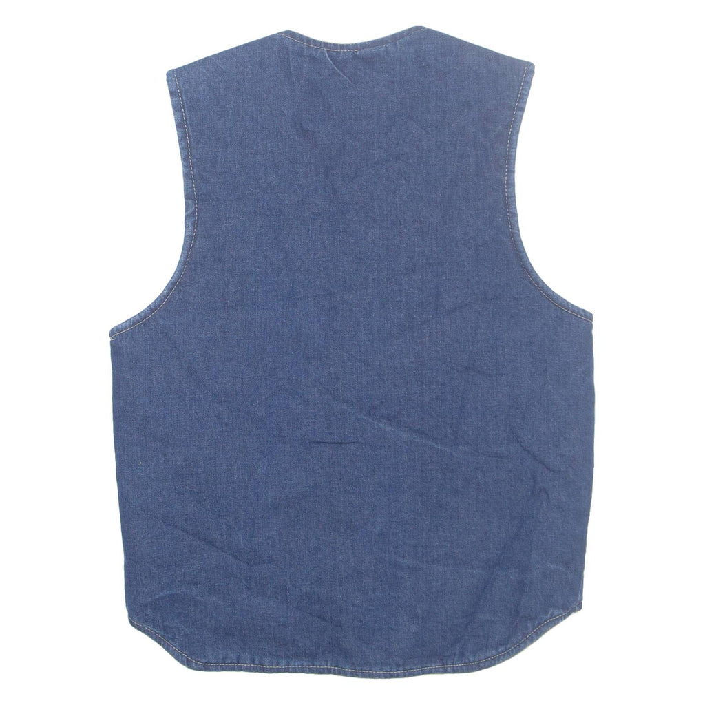 Na-churs Mens Sherpa Lined Denim Waistcoat Blue S