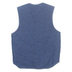 Na-churs Mens Sherpa Lined Denim Waistcoat Blue S