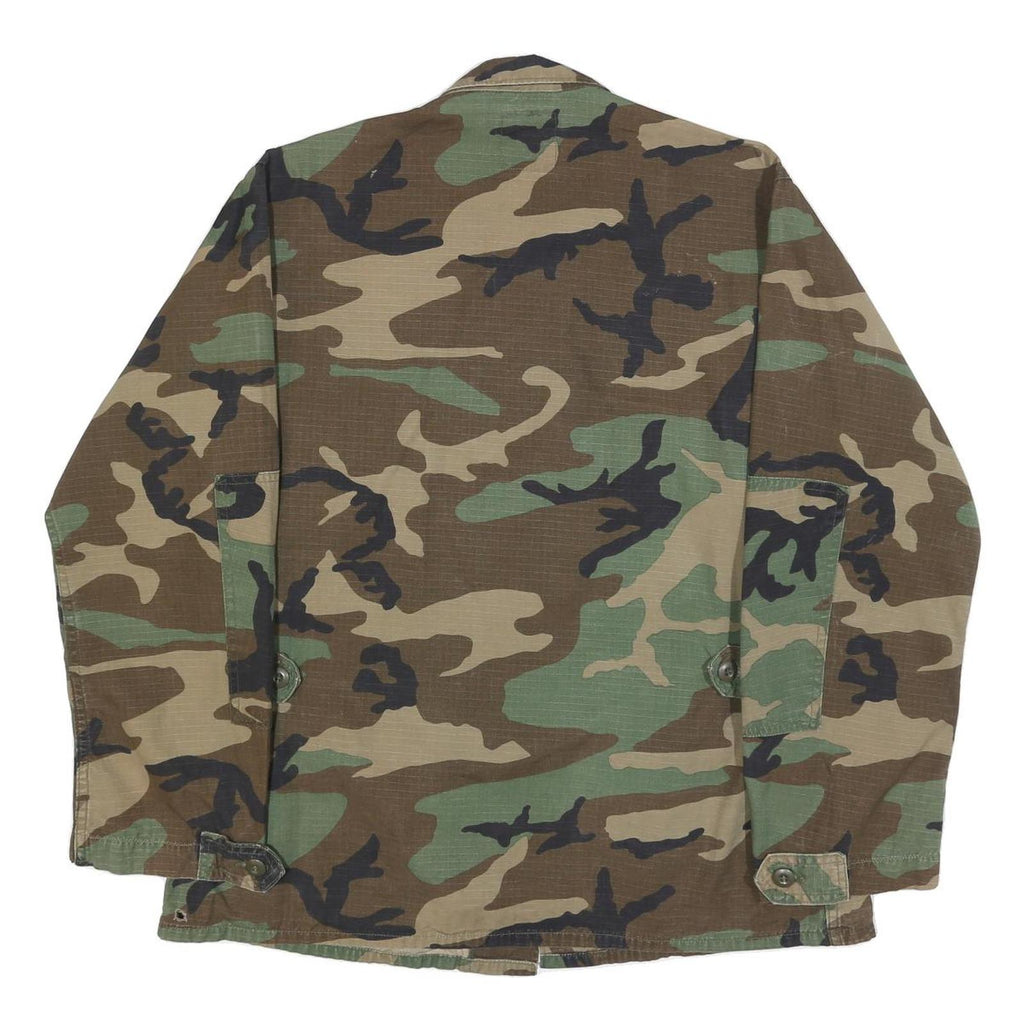 AMERICAN APPAREL Mens Green & Brown Camouflage Button Jacket M Cotton Blend