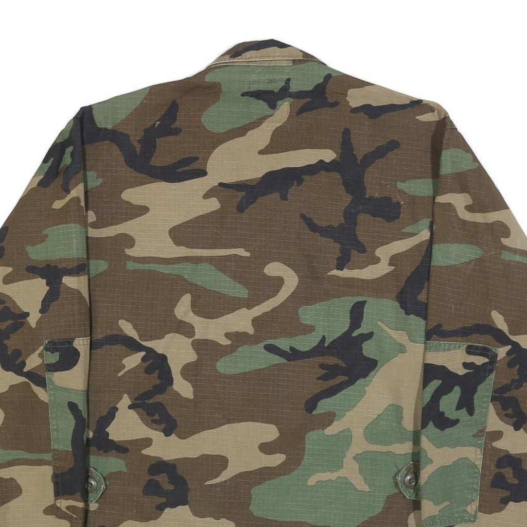 AMERICAN APPAREL Mens Green & Brown Camouflage Button Jacket M Cotton Blend